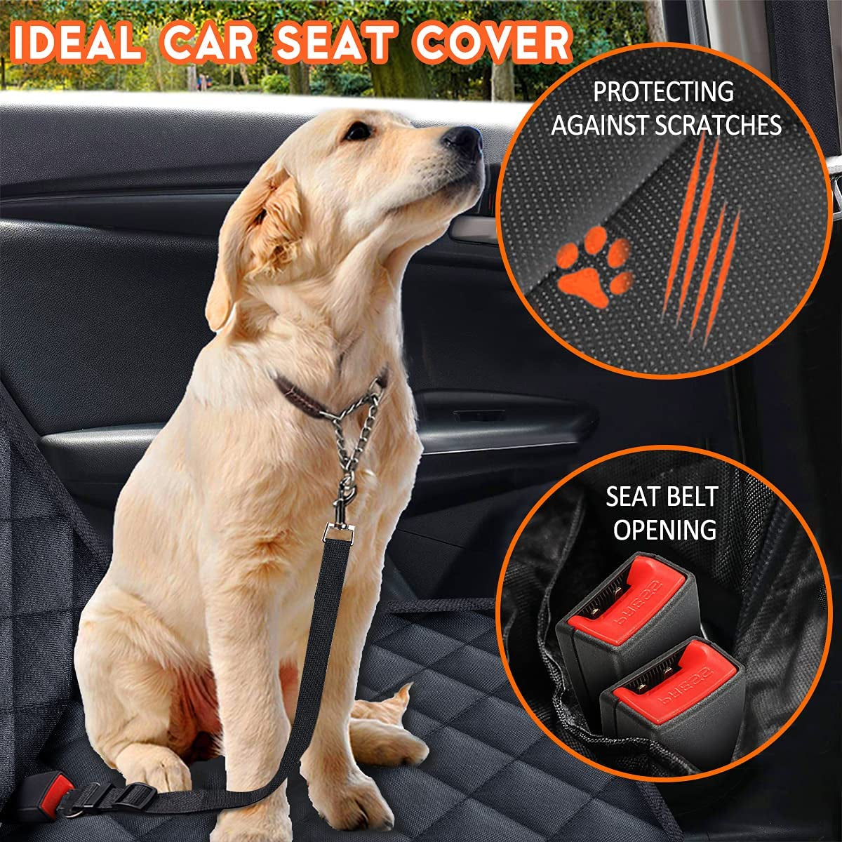 Pet Back Seat Cover for Dogs/Cats