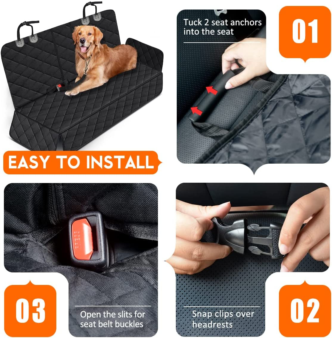 Pet Back Seat Cover for Dogs/Cats