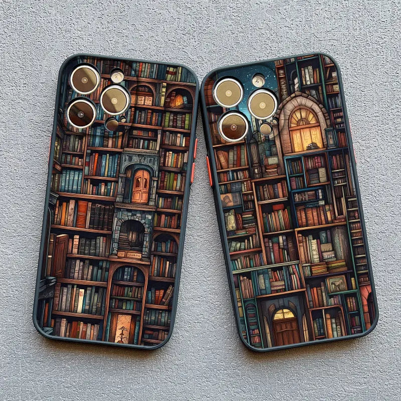 Book Shelf Creative Pattern Phone Case for Iphone 11 12 13 Mini Pro Max 14 15 16 Pro Max plus 7 8 SE2 X XR XS Shockproof Covers