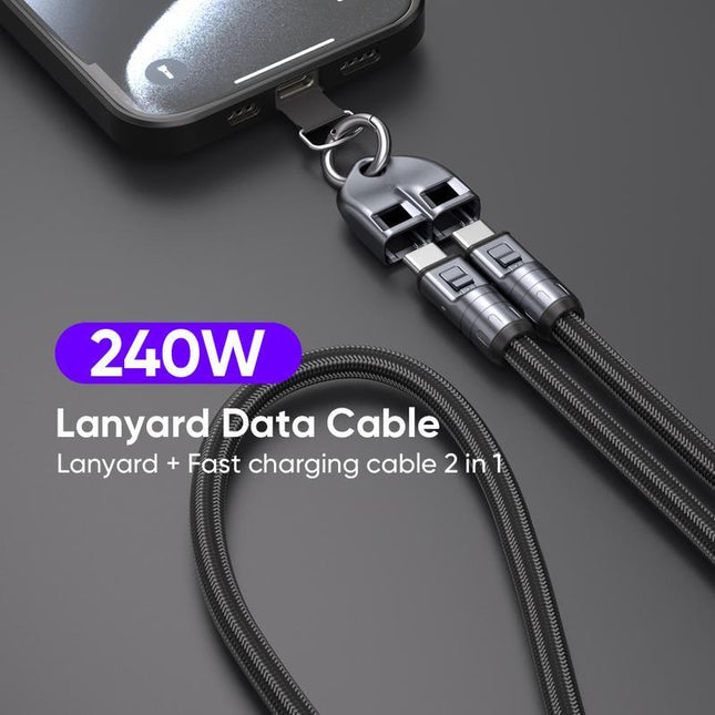 240W USB-C Fast Charging Phone Lanyard | 7Mm Nylon 