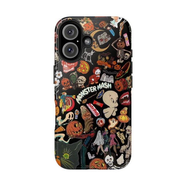 Vintage Halloween Phone Case, Spooky Retro Collage Phone Case for Iphone 16 15 14 13 12 11 Pro Max XS,