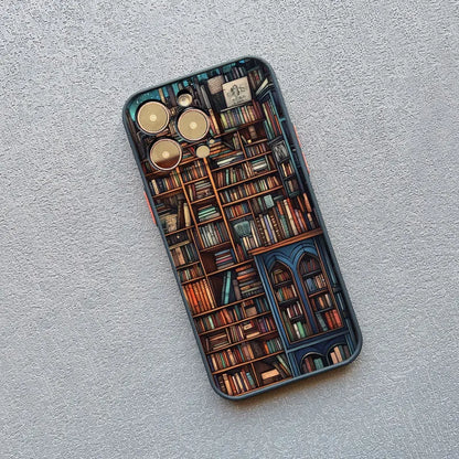Book Shelf Creative Pattern Phone Case for Iphone 11 12 13 Mini Pro Max 14 15 16 Pro Max plus 7 8 SE2 X XR XS Shockproof Covers