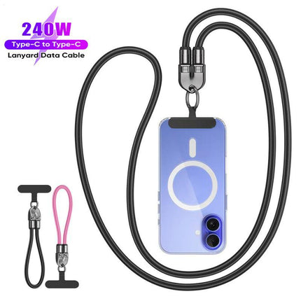 240W USB-C Fast Charging Phone Lanyard | 7Mm Nylon 