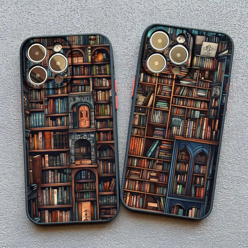Book Shelf Creative Pattern Phone Case for Iphone 11 12 13 Mini Pro Max 14 15 16 Pro Max plus 7 8 SE2 X XR XS Shockproof Covers