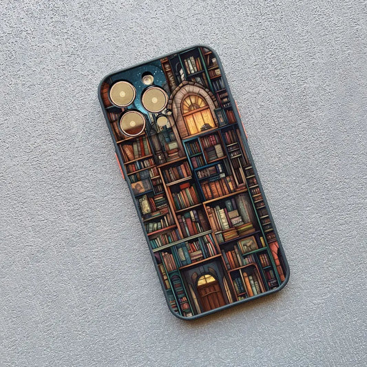 Book Shelf Creative Pattern Phone Case for Iphone 11 12 13 Mini Pro Max 14 15 16 Pro Max plus 7 8 SE2 X XR XS Shockproof Covers