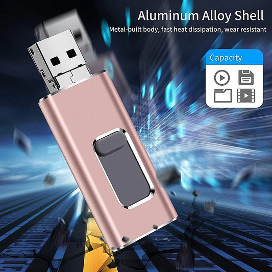 For Iphone USB Flash Drive 2TB 1TB USB 3.0 Pendrive 3In1 Mirco USB 3.0 512G 256GB 128/64/32Gb Memory Stick USB Key Mfi Pen Drive
