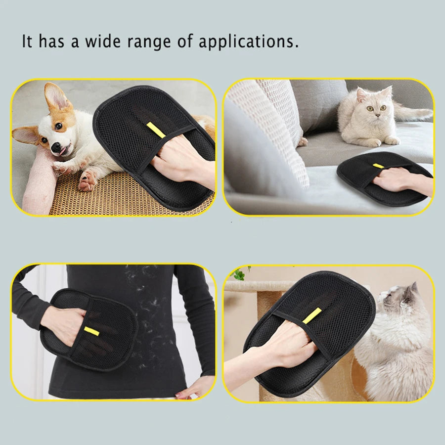2Pcs Pet Hair Remover Mitt Pet Hair Remover Gloves Deshedding Brush Glove for Dog Cat Rabbit with Long/Short/Curly Hair