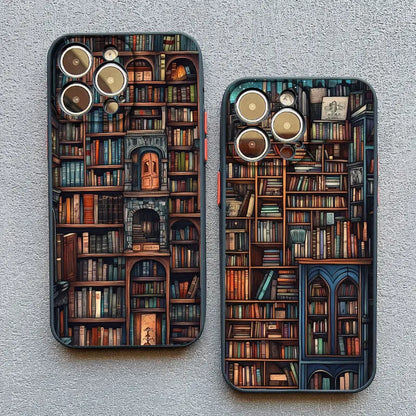 Book Shelf Creative Pattern Phone Case for Iphone 11 12 13 Mini Pro Max 14 15 16 Pro Max plus 7 8 SE2 X XR XS Shockproof Covers
