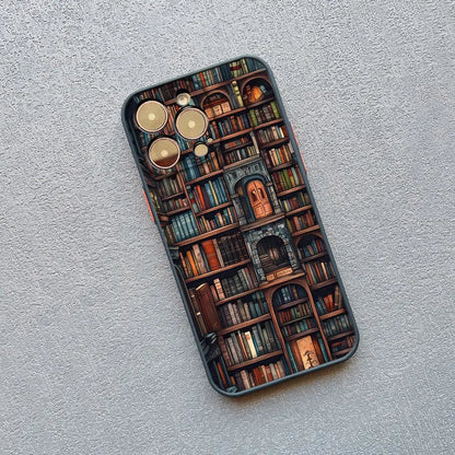 Book Shelf Creative Pattern Phone Case for Iphone 11 12 13 Mini Pro Max 14 15 16 Pro Max plus 7 8 SE2 X XR XS Shockproof Covers