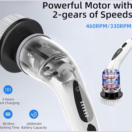 New Cordless Power Electric Spin Scrubber